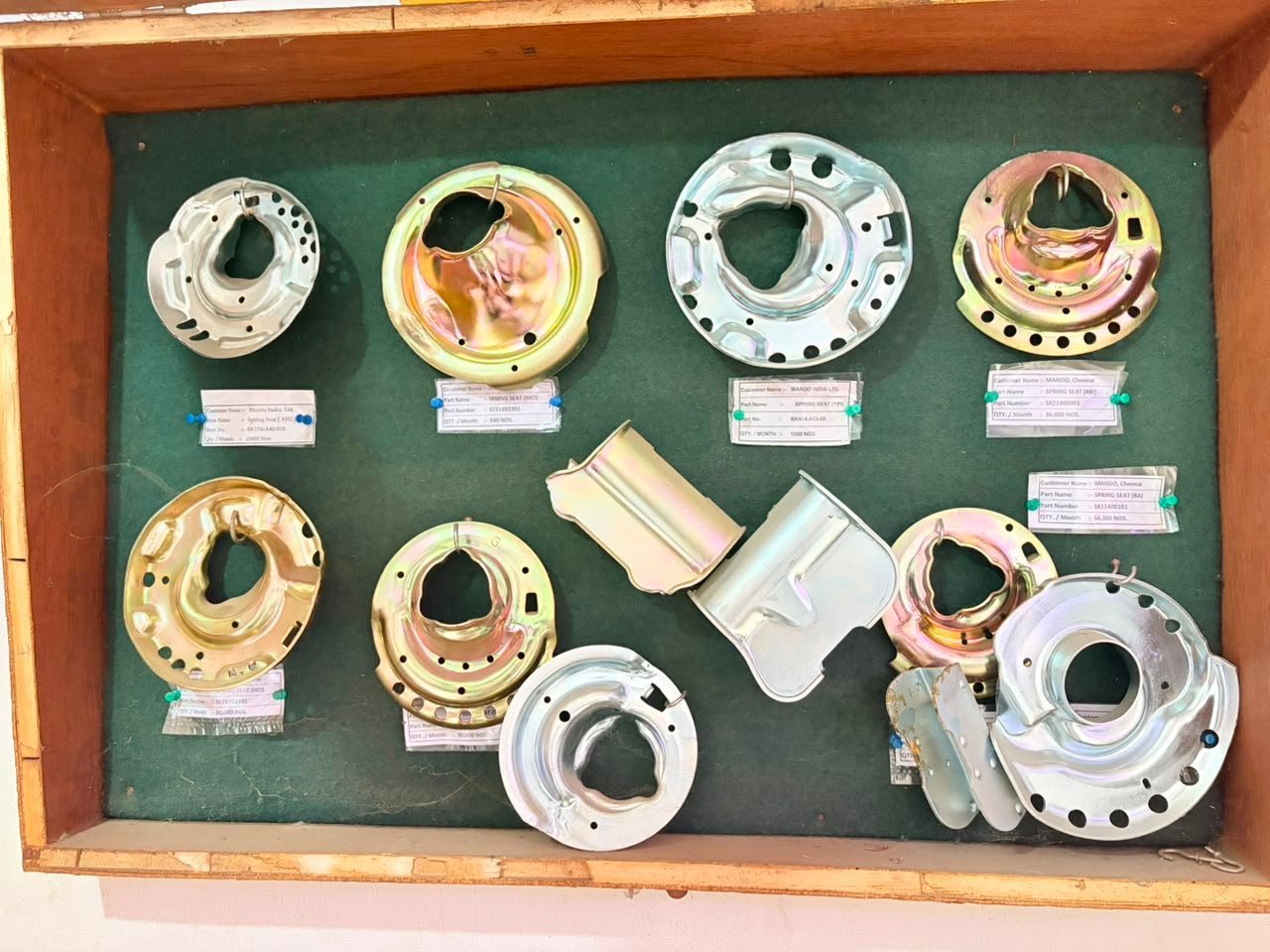 Display board of stamped components